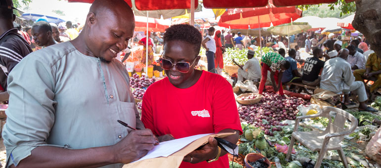 A man talking to the GAIN staff