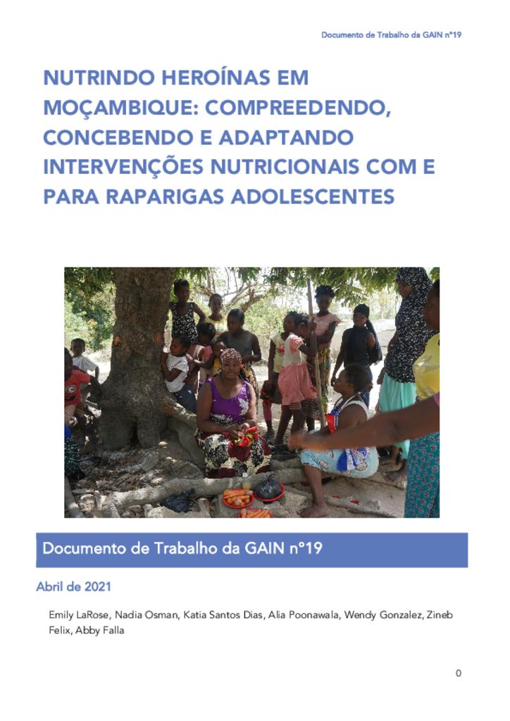 documento de trabalho da GAIN 19 nutrindo heroinas em mocambique-compreedendo,concebendo e adaptando intervencoes nutricionas co