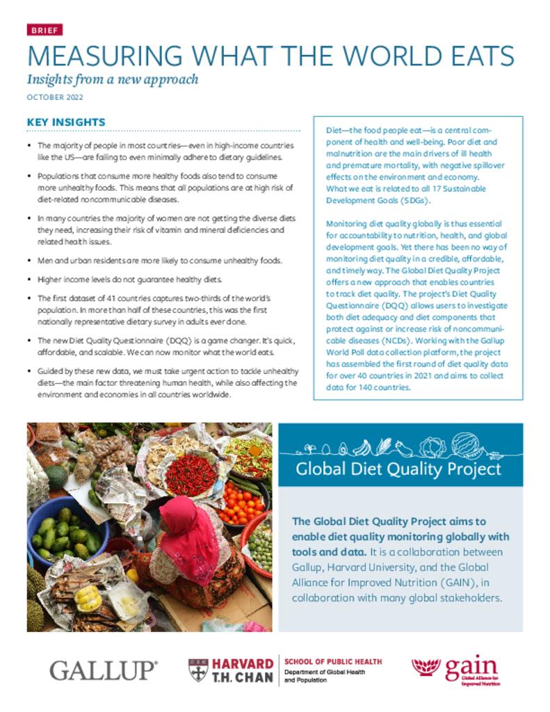 Brief - Measuring what the world eats