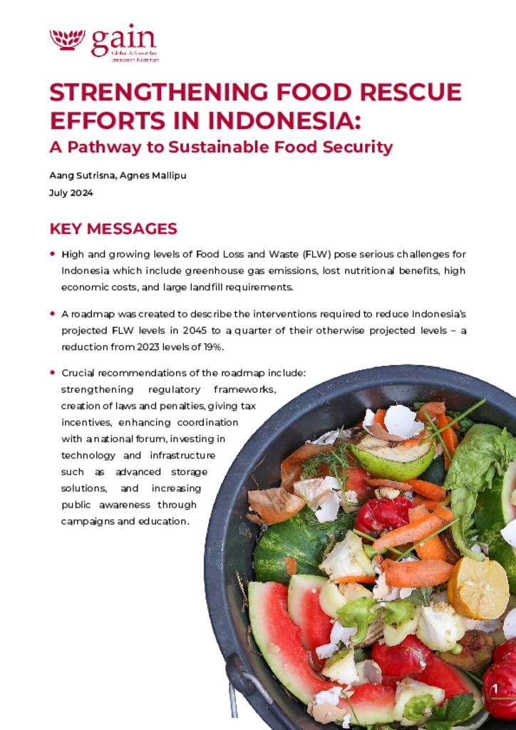 Strengthening Food Rescue Efforts in Indonesia: A Pathway to Sustainable Food Security