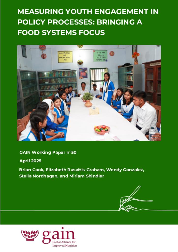 GAIN Working Paper n°50: Measuring Youth Engagement In Policy Processes