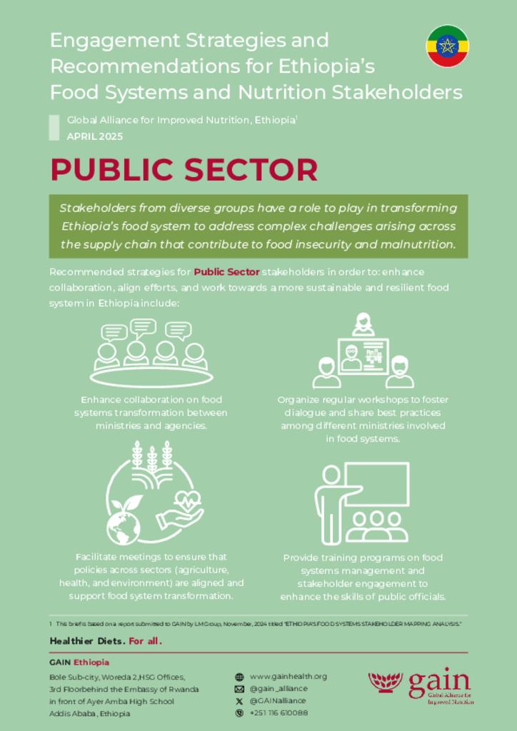 Ethiopia’s Food Systems and Nutrition Stakeholders Infographics