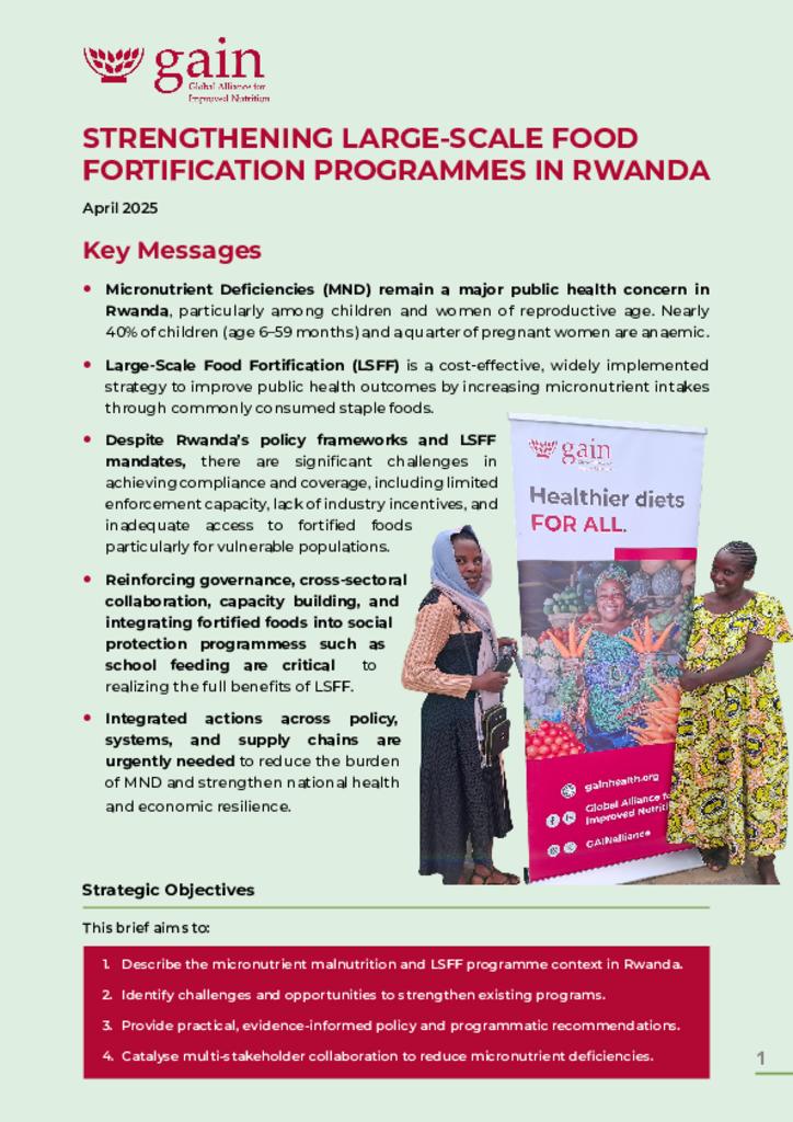 Strengthening Large-Scale Food Fortification Programmes in Rwanda