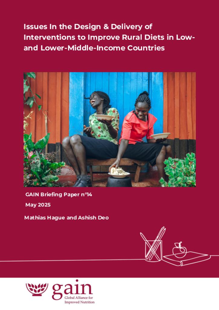 GAIN Briefing Paper n°14: Issues In the Design & Delivery of Interventions to Improve…