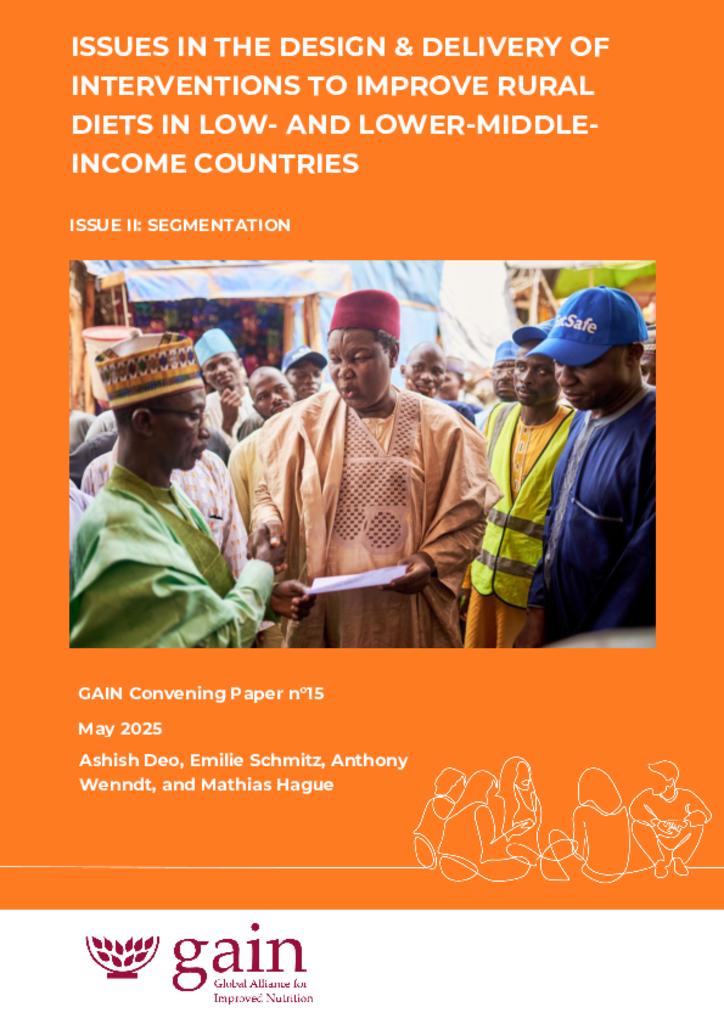 GAIN Convening Paper 15 - rural diets session II Segmentation