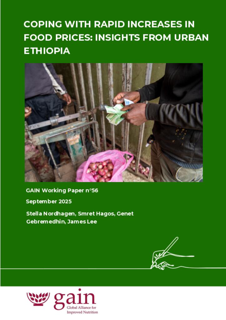 GAIN Working Paper n°56:Coping With Rapid Increases in Food Prices: Insights From Urban…