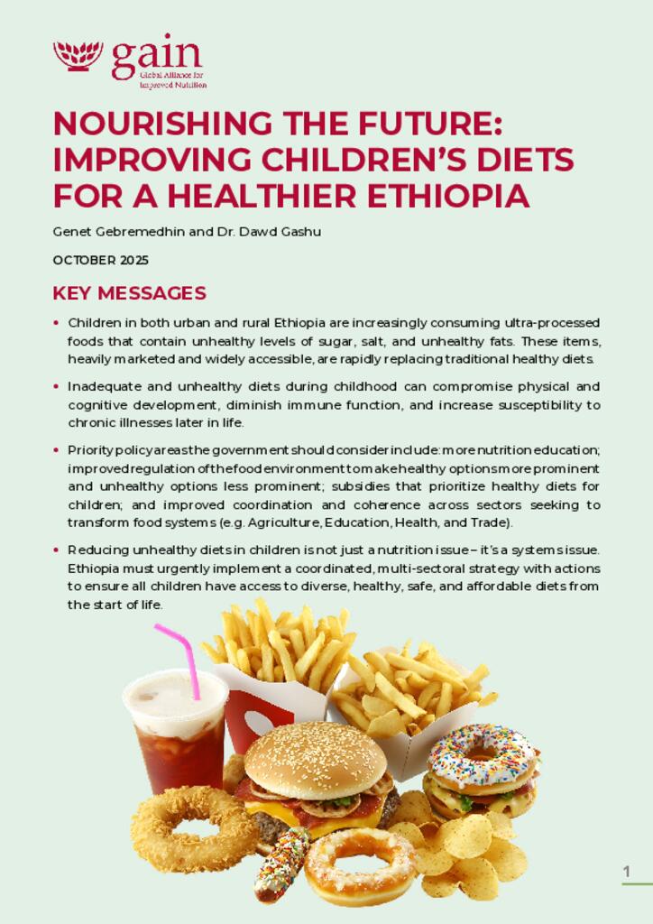 Nourishing The Future: Improving Children’s Diets For A Healthier Ethiopia