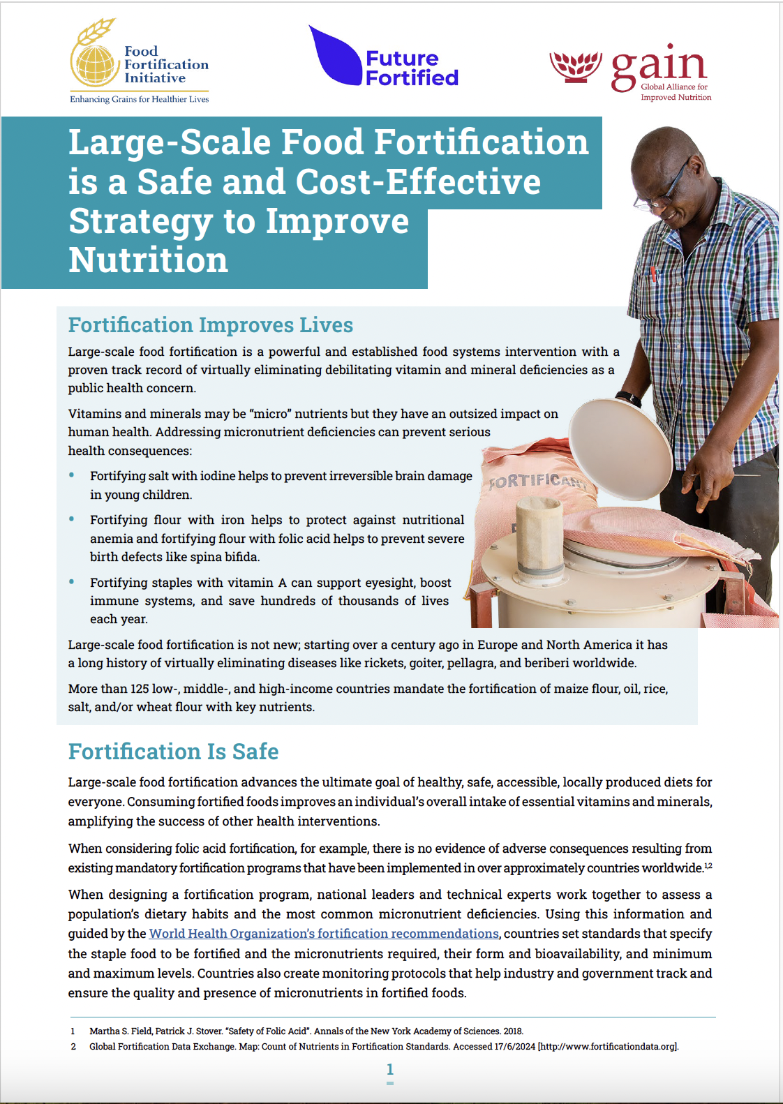 Large-Scale Food Fortification is a Safe and Cost-Effective Strategy to Improve Nutrition