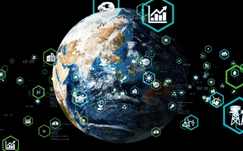 the world with data symbols