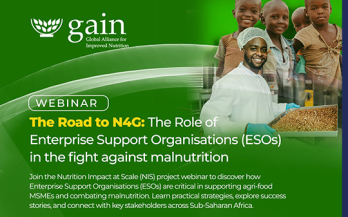 The Road to N4G: The Role of Enterprise Support Organisations (ESOs) in the Fight Against Malnutrition Webinar