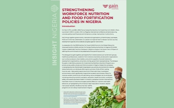 Strengthening Workforce Nutrition and Food Fortification Policies In Nigeria